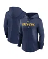Nike Women's  Navy Milwaukee Brewers Authentic Collection Pregame Performance Pullover Hoodie In Navy