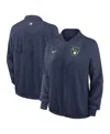 Nike Women's  Navy Milwaukee Brewers Authentic Collection Team Raglan Performance Full-zip Jacket In Navy
