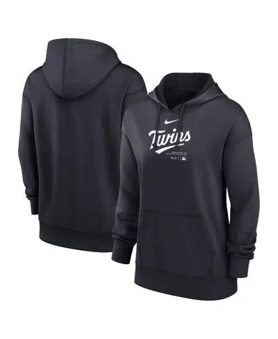 NIKE WOMEN'S NIKE NAVY MINNESOTA TWINS AUTHENTIC COLLECTION PERFORMANCE PULLOVER HOODIE