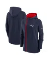 Nike Women's  Navy New England Patriots Asymmetrical Raglan Full-zip Hoodie In Navy