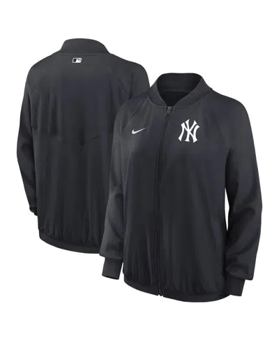 Nike Women's  Navy New York Yankees Authentic Collection Team Raglan Performance Full-zip Jacket In Blue