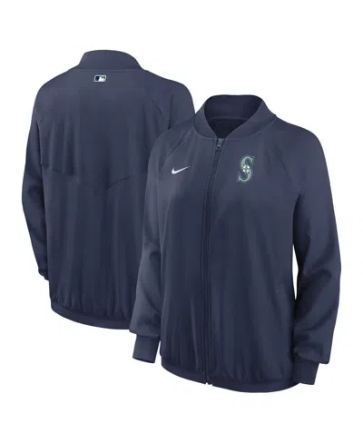 Nike Women's  Navy Seattle Mariners Authentic Collection Team Raglan Performance Full-zip Jacket