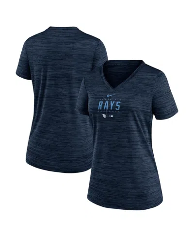 Nike Women's  Navy Tampa Bay Rays Authentic Collection Velocity Practice Performance V-neck T-shirt