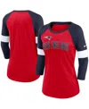 Nike Women's Pride (nfl New England Patriots) 3/4-sleeve T-shirt In Heather Red,heather Navy