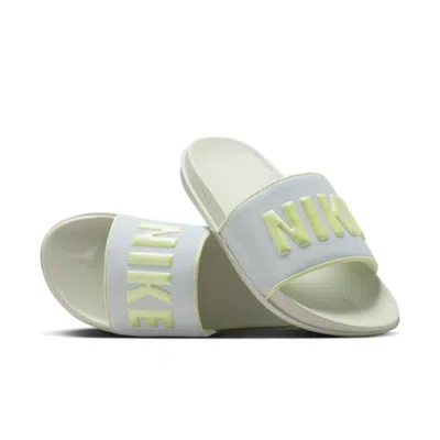 Nike Women's  Offcourt Bq4632-013 Sandals Green Open Toe Comfort Slide Jax741 In White