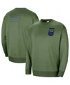 Nike Women's  Olive Duke Blue Devils Military-inspired Collection All-time Performance Crew Pullover In Olive