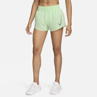 Nike Women's  One Shorts Dri-fit Mid-rise Brief-lined Activewear Srt173 In Green