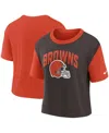 Nike Women's  Orange, Brown Cleveland Browns High Hip Fashion T-shirt In Orange,brown