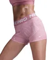 Nike Women's  Pro Printed Jacquard-waistband Shorts In Black,whit