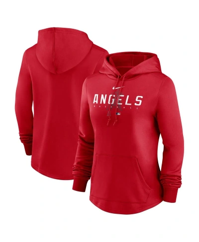 Nike Women's  Red Los Angeles Angels Authentic Collection Pregame Performance Pullover Hoodie