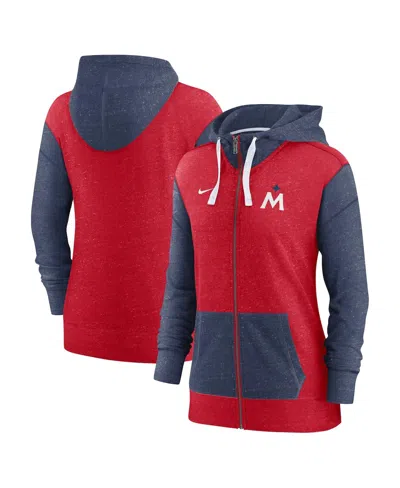 NIKE WOMEN'S NIKE RED MINNESOTA TWINS FULL-ZIP HOODIE
