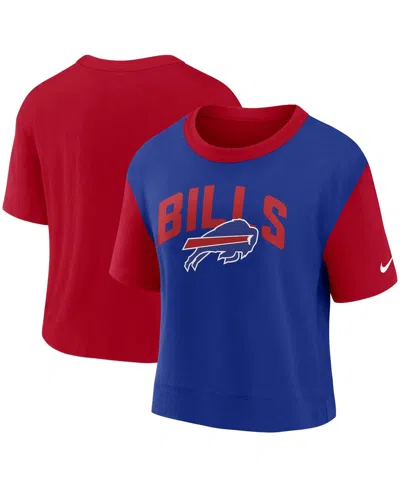 Nike Women's Fashion (nfl Buffalo Bills) High-hip T-shirt In Red,royal