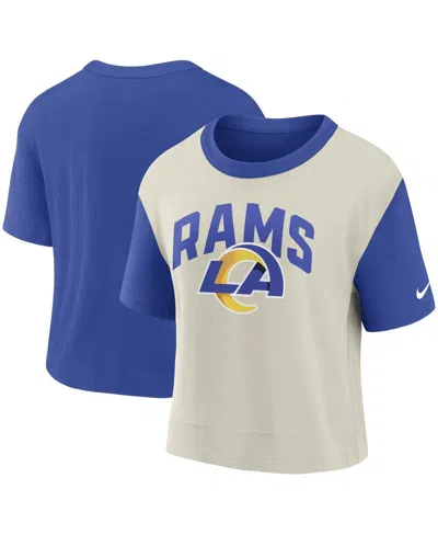 Nike Women's Fashion (nfl Los Angeles Rams) High-hip T-shirt In Royal,bone