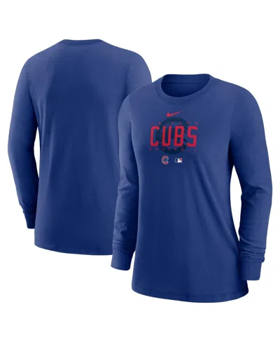 Nike Women's  Royal Chicago Cubs Authentic Collection Legend Performance Long Sleeve T-shirt