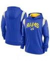Nike Women's  Royal Los Angeles Rams Sideline Stack Performance Pullover Hoodie In Royal