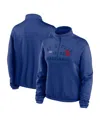 Nike Royal St. Louis Cardinals Rewind Splice Half-zip Semi-cropped Bubble Hem Sweatshirt In Royal