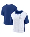 Nike Women's  Royal, White Los Angeles Dodgers Line Up High Hip Fashion T-shirt In Royal,white