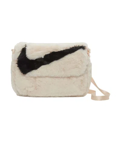 Pre-owned Nike Women's  Sportswear Futura 365 Faux Fur Crossbody Bag (1l) In Guava Ice/black In Multi