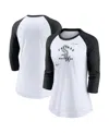 Nike Women's  White, Black Chicago White Sox Next Up Tri-blend Raglan 3/4-sleeve T-shirt In White,black