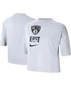 Nike Women's  White Brooklyn Nets Essential Boxy T-shirt In White