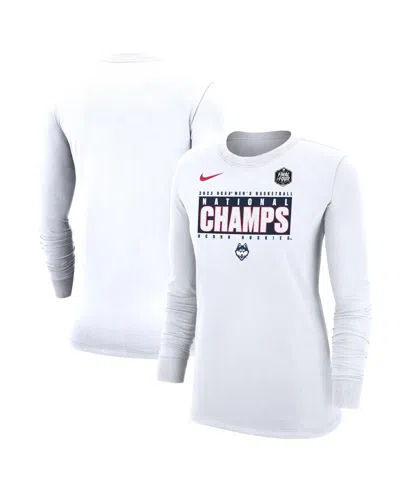 Nike Women's  White Uconn Huskies 2023 Ncaa Men's Basketball National Champions Pebble Long Sleeve T-