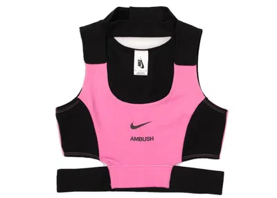 Pre-owned Nike Women's  X Ambush Crop Top In Magic Flamingo/black