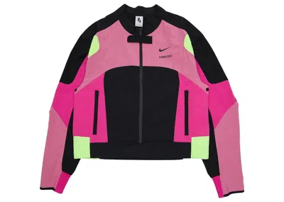 Pre-owned Nike Women's  X Ambush Moto Jacket In Active Fuchsia/magic Flamingo/black In Multi