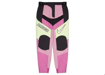 Pre-owned Nike Women's  X Ambush Motorcycle Pants In Magic Flamingo/black