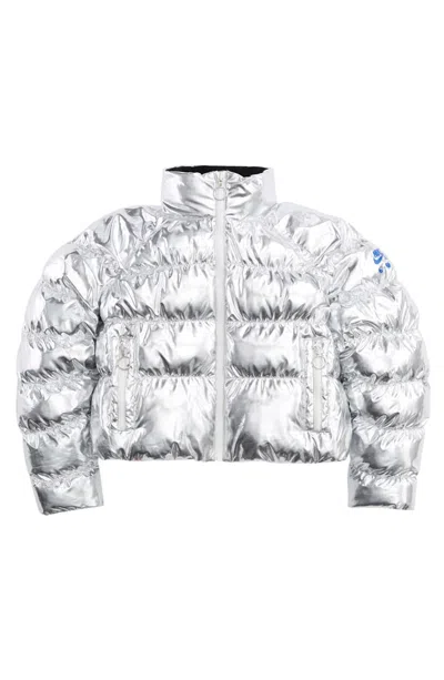 Pre-owned Nike Women's  X Olivia Kim Puffer Jacket In Metallic Silver/black