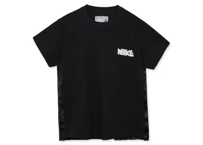 Pre-owned Nike Women's  X Sacai Short Sleeve Fleece Top In Black (womens)