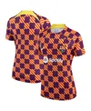 Nike Women's  Yellow Barcelona 2022/23 Pre-match Raglan Performance Top In Yellow