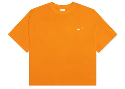 Pre-owned Nike Women's Lab Fleece Tee Shirt In Kumquat/white