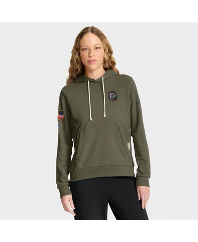 Nike Women's Olive Atlanta Falcons 2025 Salute To Service Sideline Standard Issue Dri-fit Hoodie In Green