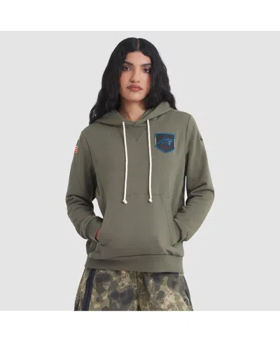 Nike Women's Olive Carolina Panthers 2025 Salute To Service Sideline Standard Issue Dri-fit Hoodie In Green