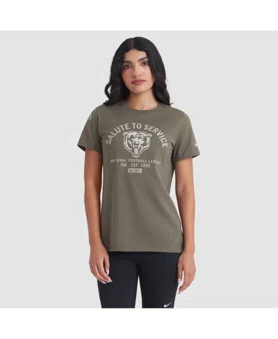 Nike Women's Olive Chicago Bears 2025 Salute To Service Sideline T-shirt In Green