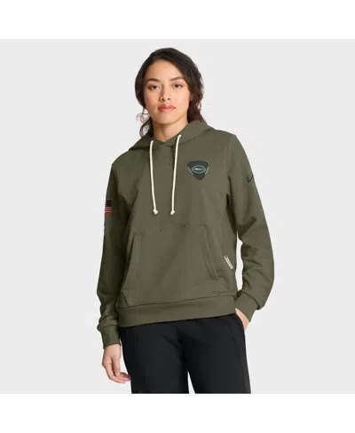 Nike Women's Olive New York Jets 2025 Salute To Service Sideline Standard Issue Dri-fit Hoodie In Green