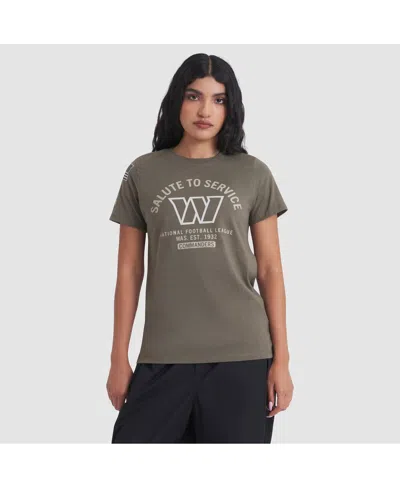 Nike Women's Olive Washington Commanders 2025 Salute To Service Sideline T-shirt In Green