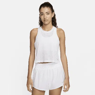 Nike Women's One Classic Breathe Dri-fit Cropped Tank Top In White