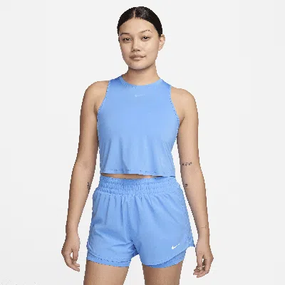 Nike Women's One Classic Dri-fit Cropped Tank Top In Blue