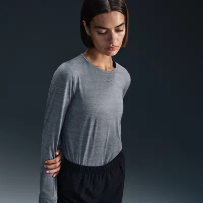 Nike Women's One Classic Dri-fit Long-sleeve Top In Grey