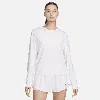 Nike One Classic Dri-fit Long Sleeve Training Top In White