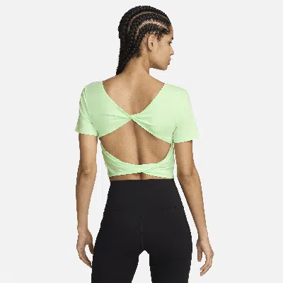 Nike Women's One Classic Dri-fit Short-sleeve Cropped Twist Top In Green