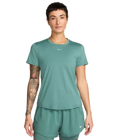 Nike Dri-fit One Women's Standard Fit Short-sleeve Top In Bicoastal,black