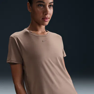 Nike Dri-fit One Women's Standard Fit Short-sleeve Top In Brown