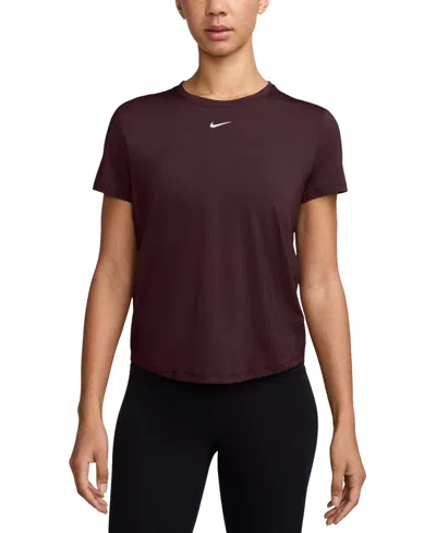 Nike Women's One Classic Dri-fit Short-sleeve Top In Burgundy