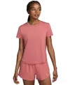 Nike Women's One Classic Dri-fit Short-sleeve Top In Canyon Pink,black