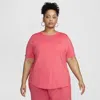 Nike Women's One Classic Dri-fit Short-sleeve Top (plus Size) In Pink