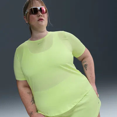 Nike Women's One Classic Dri-fit Short-sleeve Top (plus Size) In Yellow