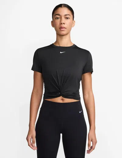 Nike Women's One Classic Dri-fit Twist Short-sleeve Top In Black
