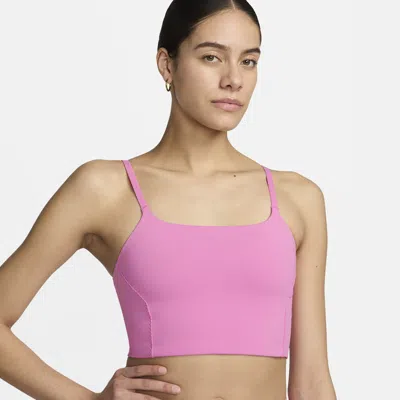 Nike Women's One Convertible Light-support Lightly Lined Longline Sports Bra In Pink
